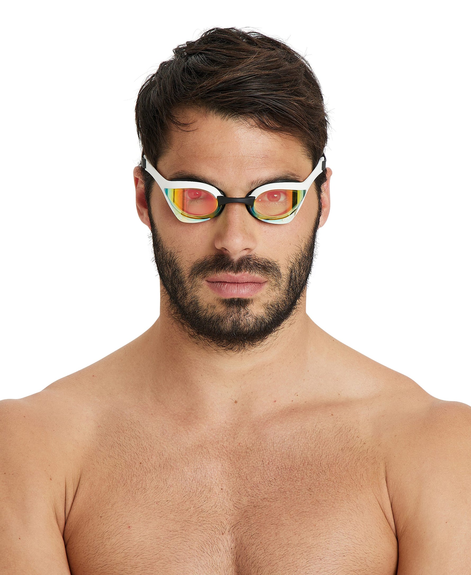 Arena Cobra Ultra Swipe Mirror (Racing) Yellow Copper-White - Aqua Style Saudi Arabia