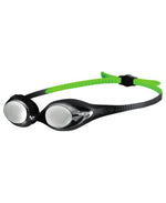Arena Spider Junior Mirror Swim Goggles - Black/Silver/Green - Aqua Style Saudi Arabia