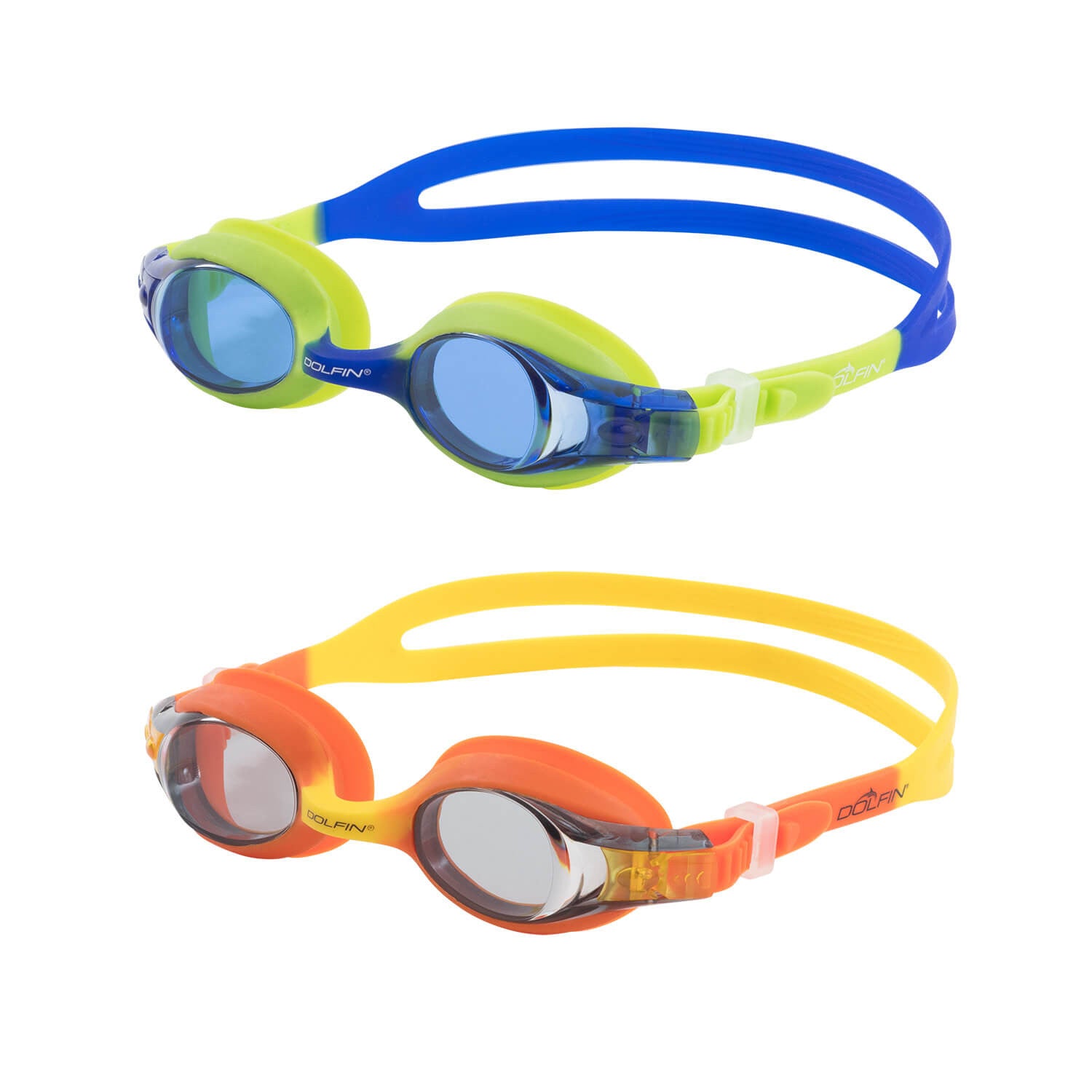 Dolfin Flipper Junior Goggle Multi Two-Pack Including Blue/Green and Orange/Yellow - Aqua Style Saudi Arabia