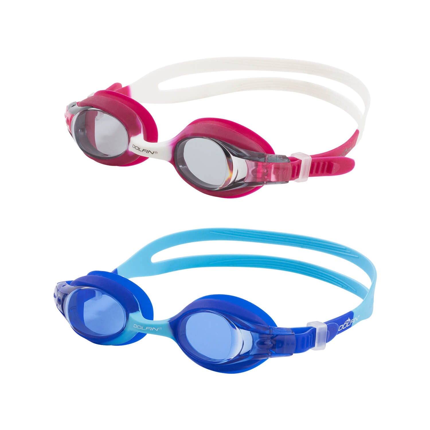 Dolfin Flipper Junior Goggle Multi Two-Pack Including Pink/White and Blue/Light Blue - Aqua Style Saudi Arabia