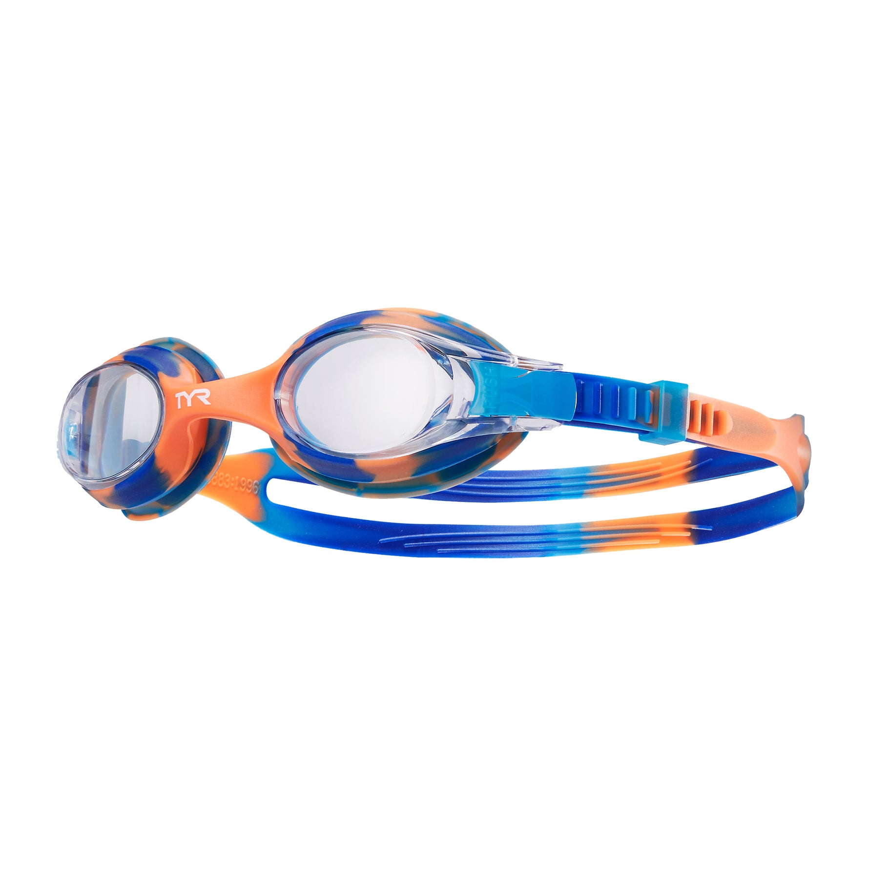 TYR Kids' Mirrored Swimple Goggles Blue/Orange – Tie Dye - Aqua Style Saudi Arabia