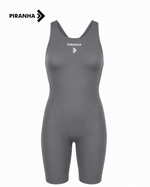 Piranha Solid Girls' Training Swimsuit Open Back in Navy / Grey, alternate product view