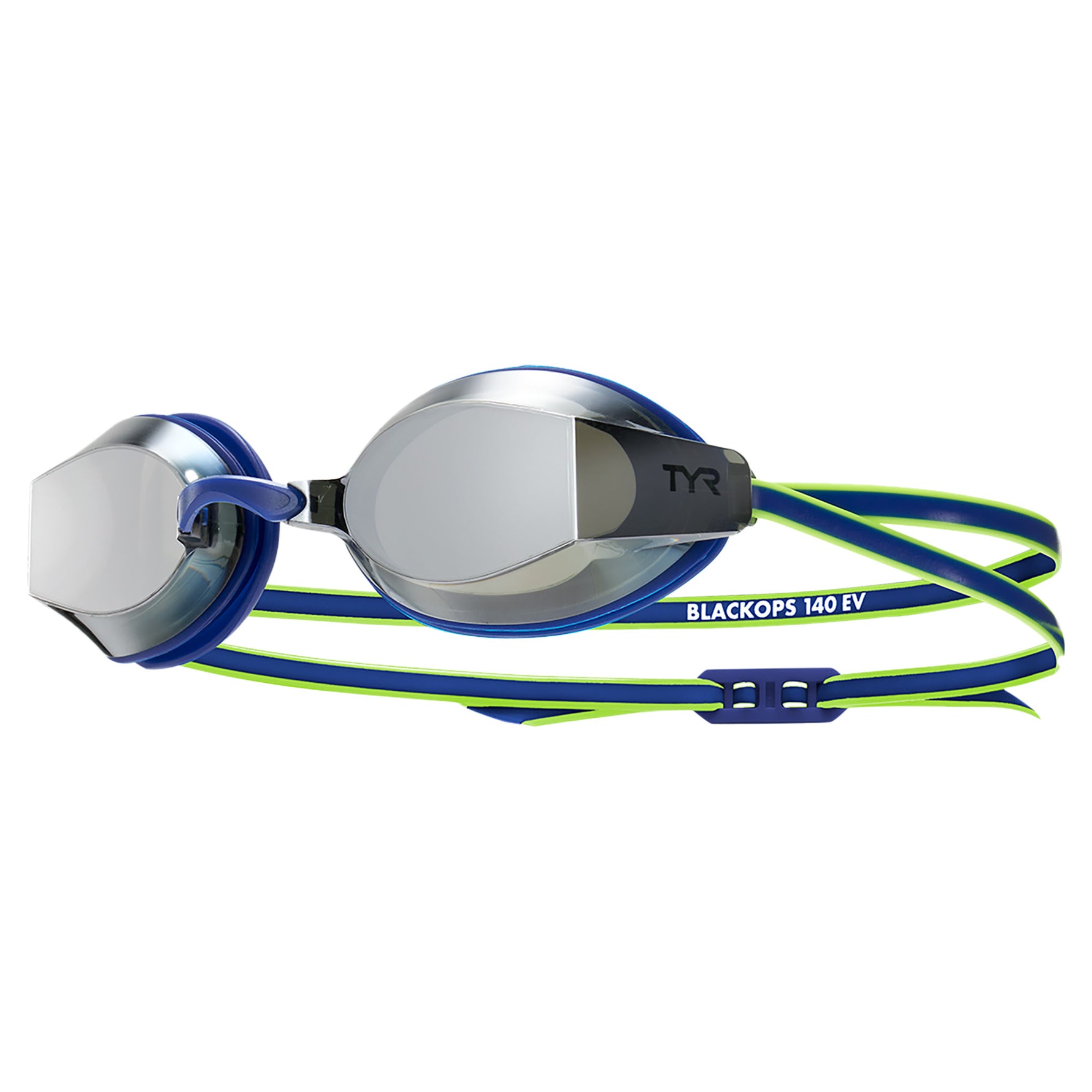 TYR Adults Black Ops 140 Ev Mirrored Racing Goggles-Navy/Lime - Aqua Style Saudi Arabia