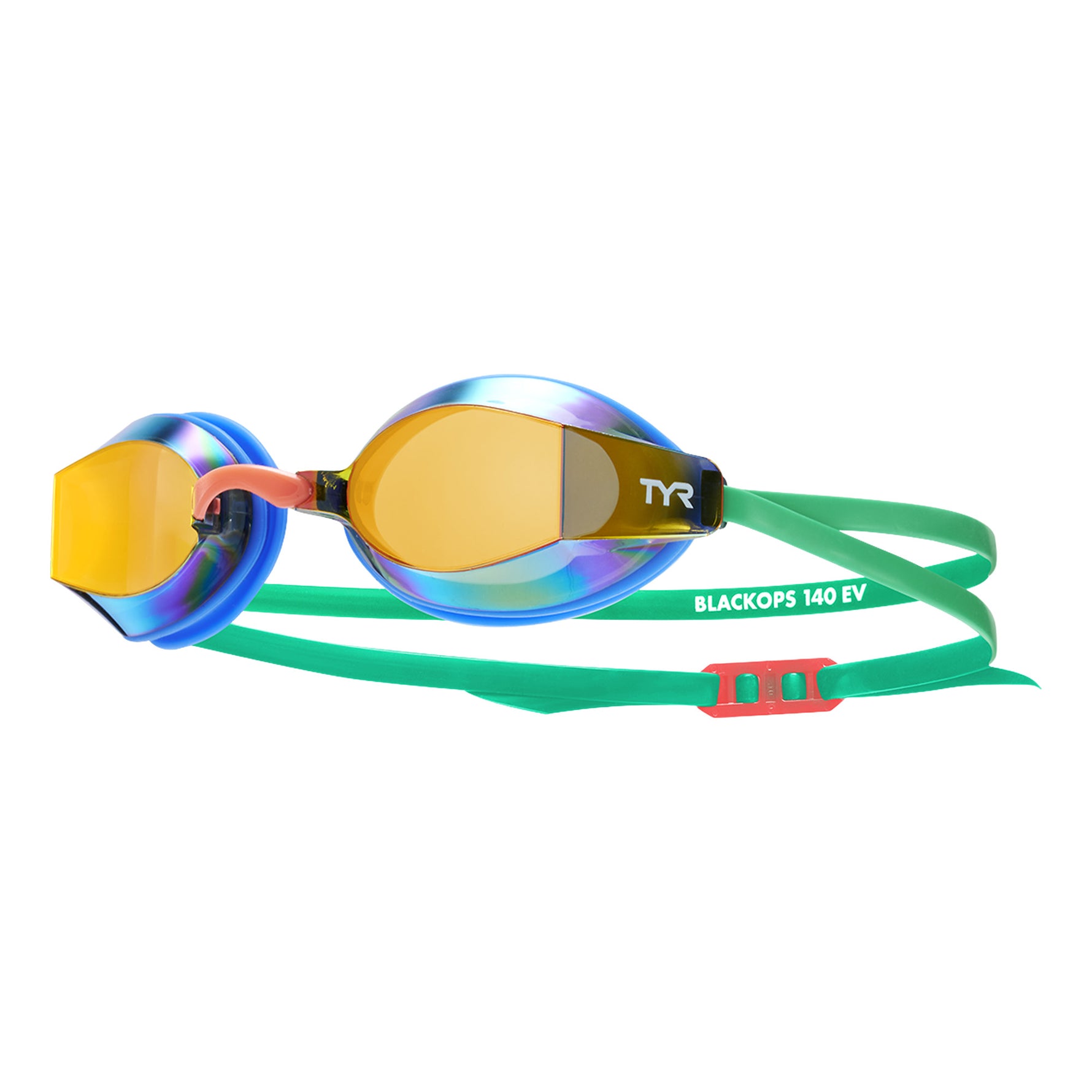 TYR Adults Black Ops 140 Ev Mirrored Racing Goggles-Blue/Green - Aqua Style Saudi Arabia