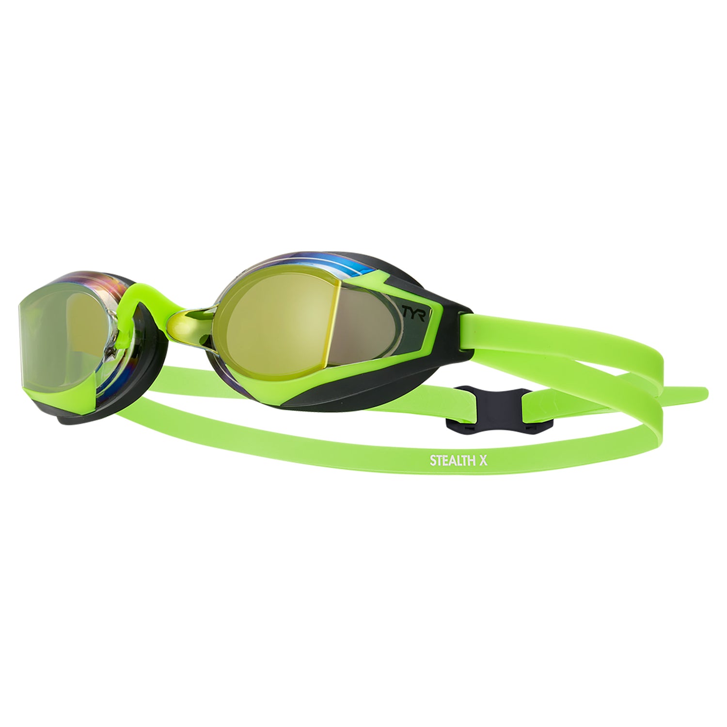 TYR Stealth-X Mirrored Performance Goggles-Elec Lime - Aqua Style Saudi Arabia