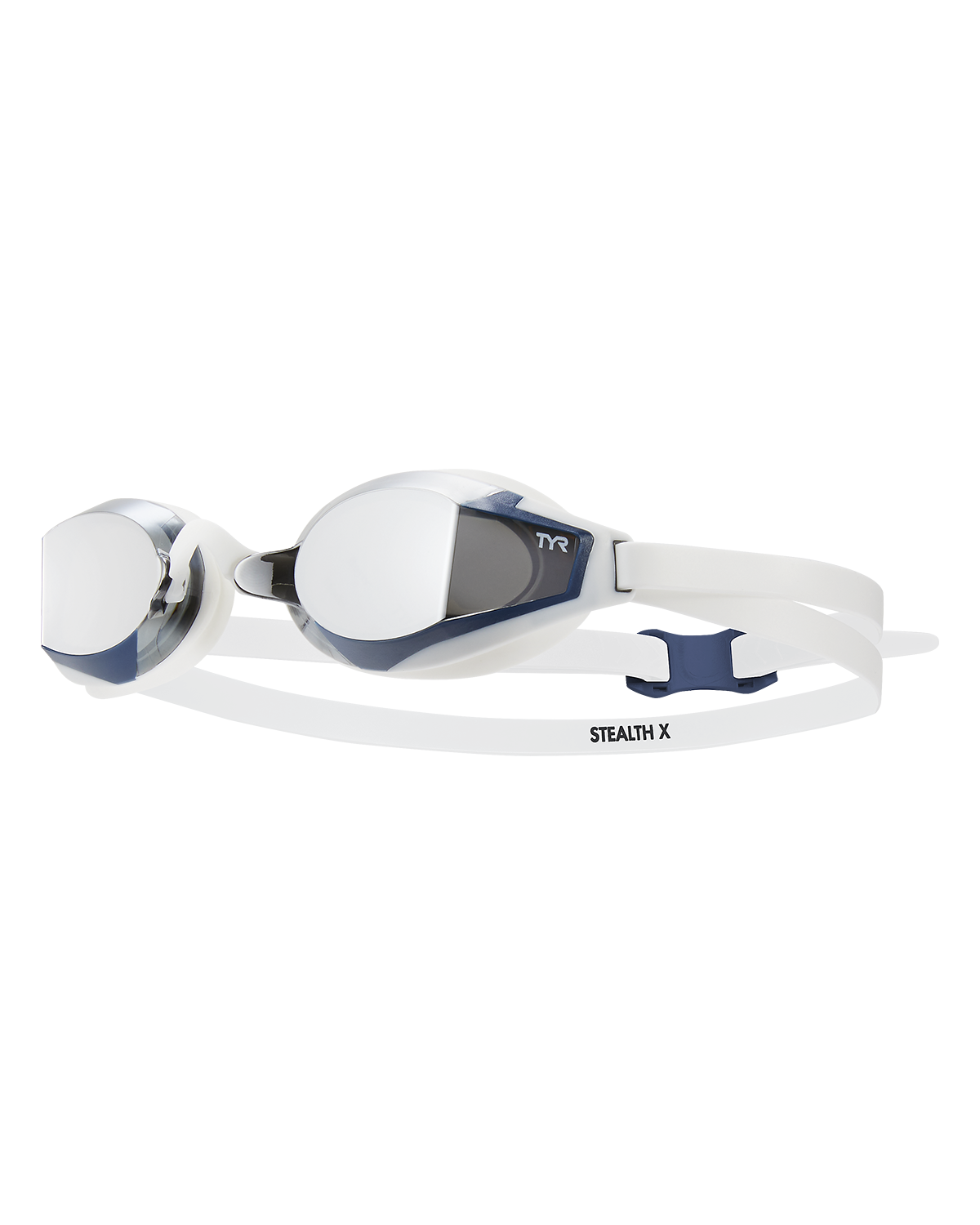 TYR Stealth-X Mirrored Performance Goggles-Silver/White - Aqua Style Saudi Arabia