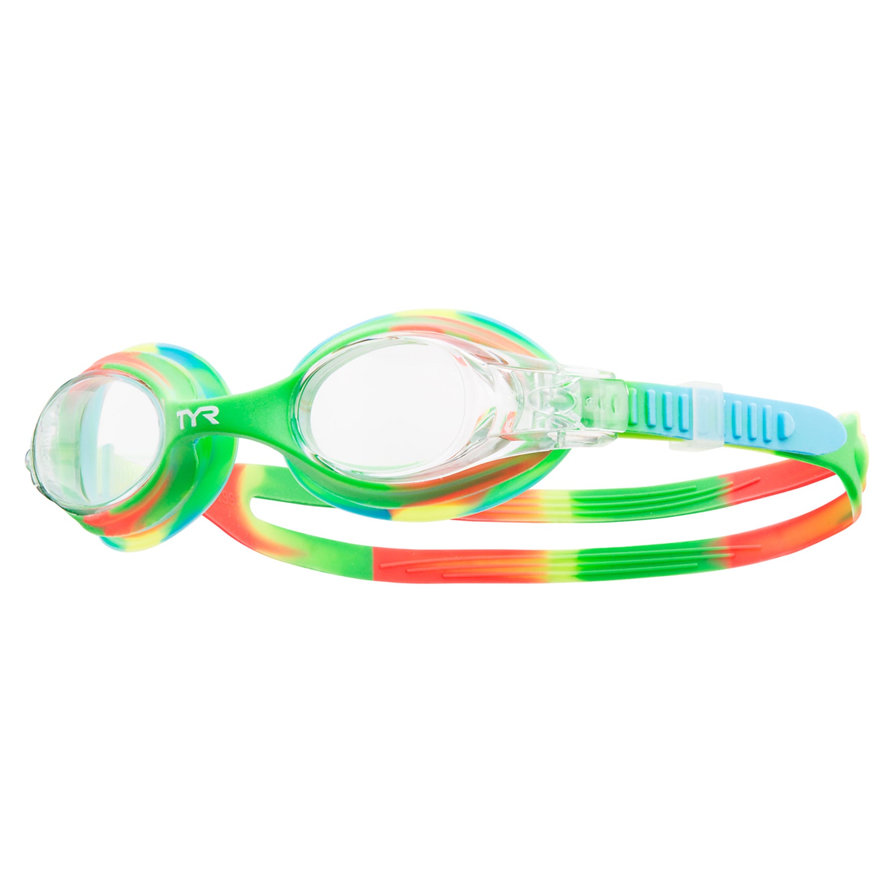 TYR Kids' Mirrored Swimple Goggles Green/Orange – Tie Dye - Aqua Style Saudi Arabia