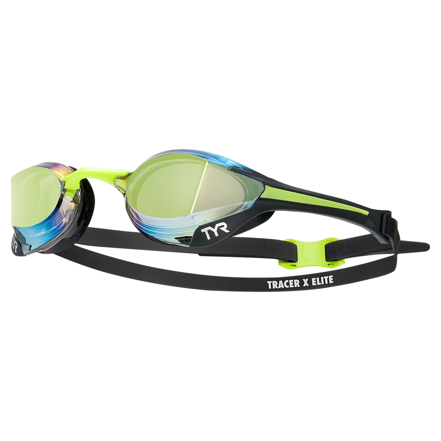 TYR Adult Tracer-X Elite Mirrored Racing Goggles-Black/Lime - Aqua Style Saudi Arabia