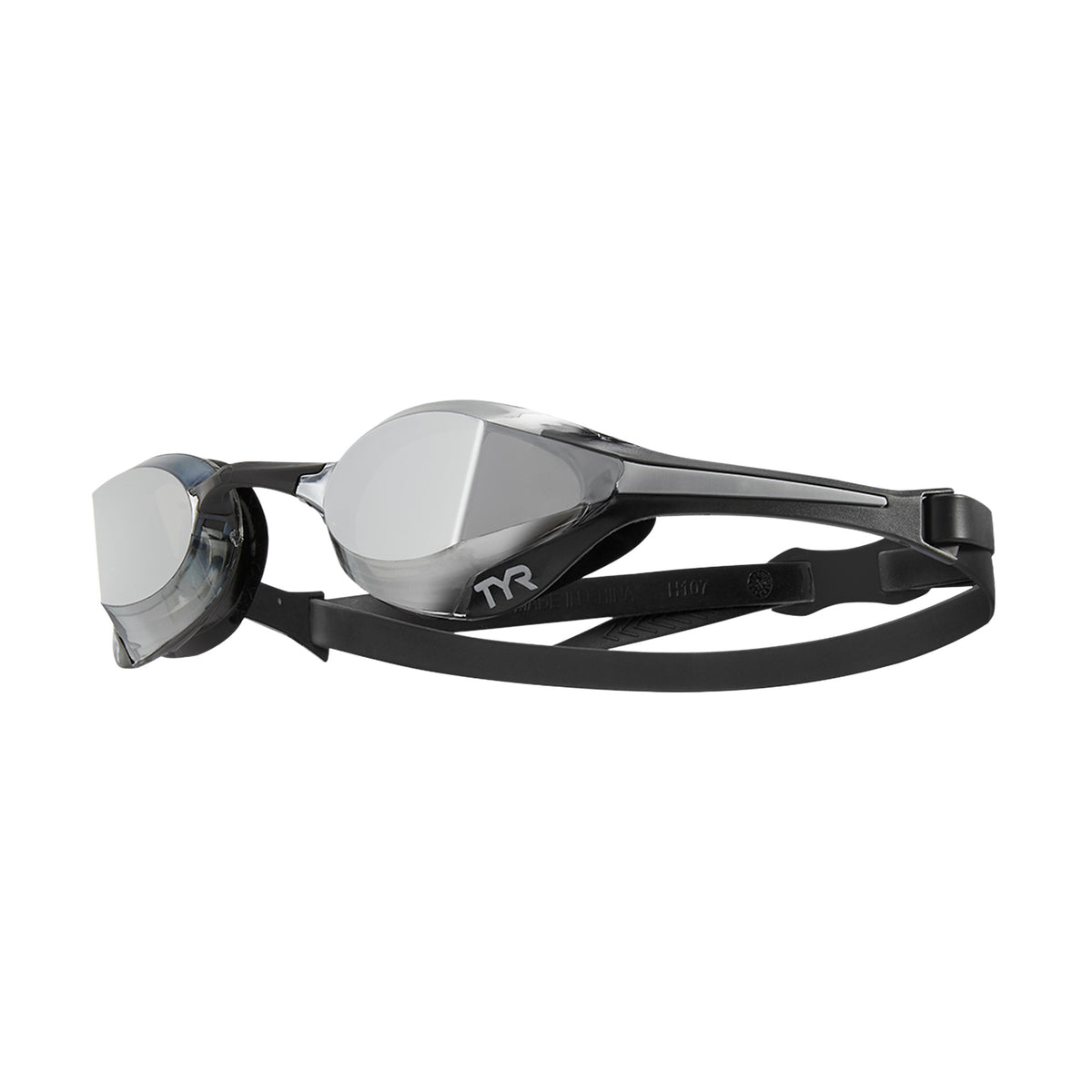TYR Adult Tracer-X Elite Mirrored Racing Goggles-Silver/Black - Aqua Style Saudi Arabia