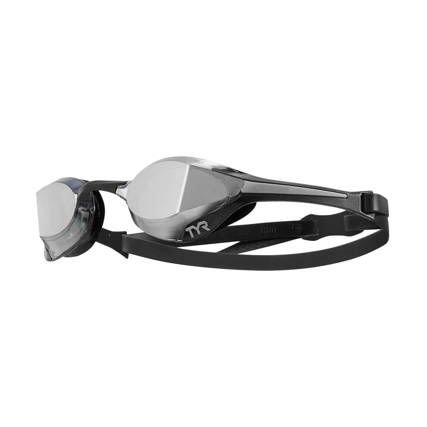 TYR Adult Tracer-X Elite Mirrored Racing Goggles-Silver/Black - Aqua Style Saudi Arabia