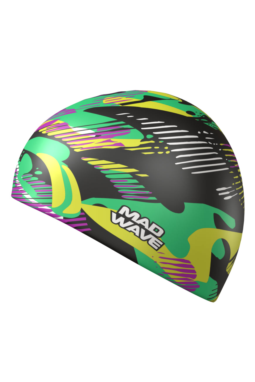 Mad Wave Silicone Caps (Vague print) - Aqua Style Saudi Arabia