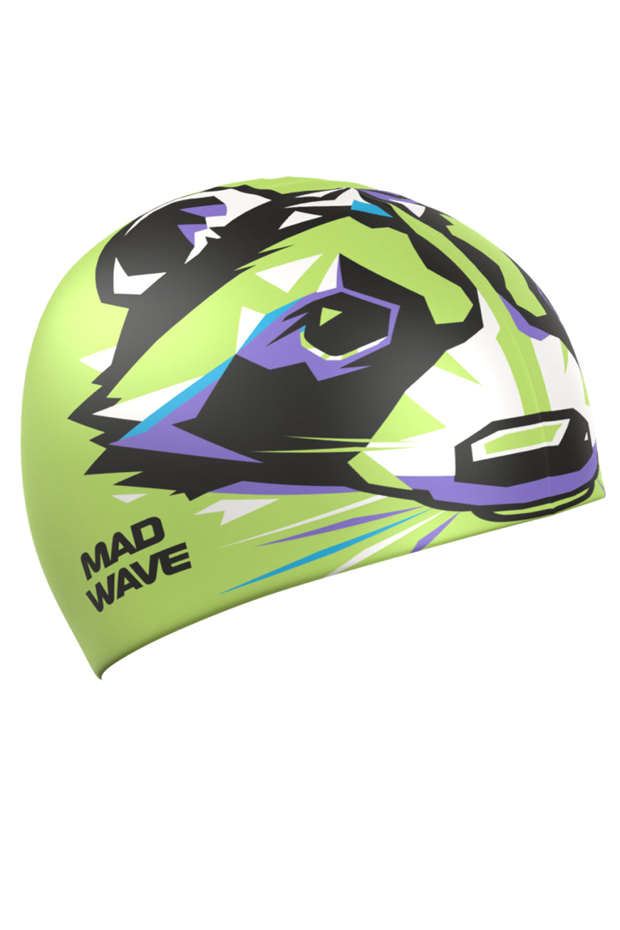 Mad Wave Silicone Caps (Raccoon printed) - Aqua Style Saudi Arabia