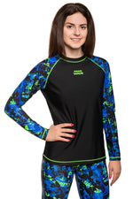 Mad Wave Women Long Sleeve Rashguard - Blue - Aqua Style Saudi Arabia