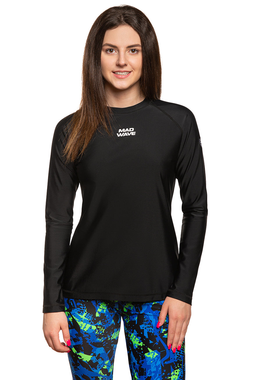 Mad Wave Women Long Sleeve Rashguard - Black - Aqua Style Saudi Arabia