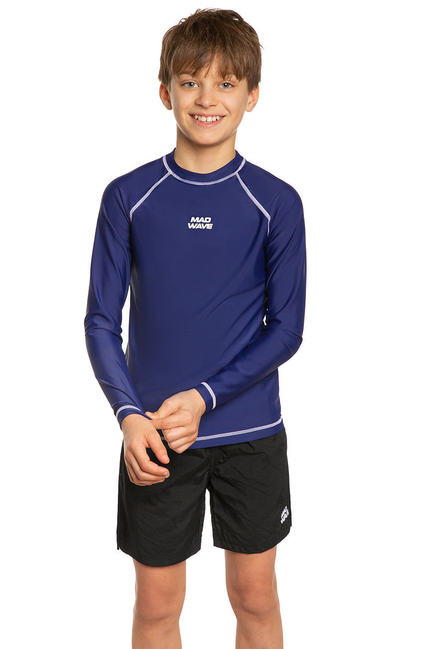 Mad Wave Junior Long Sleeve Rashguard - Navy - Aqua Style Saudi Arabia