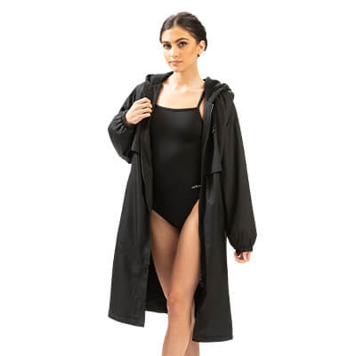 Dolfin Solid Unisex Black Swim Parka Black - Aqua Style Saudi Arabia