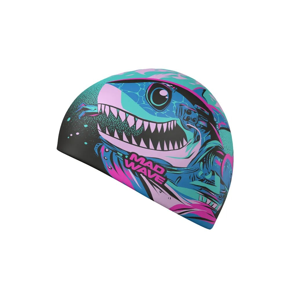 Mad Wave Silicone Caps (Robo shark printed) - Aqua Style Saudi Arabia