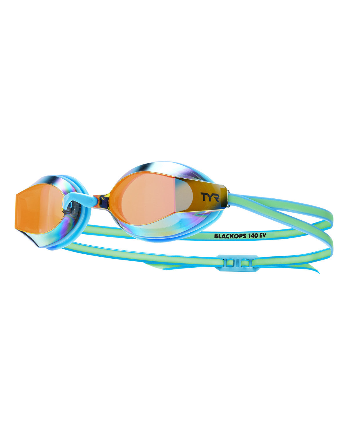 TYR Youth Black Ops 140 Ev Mirrored Racing Goggles-Organge/Green - Aqua Style Saudi Arabia