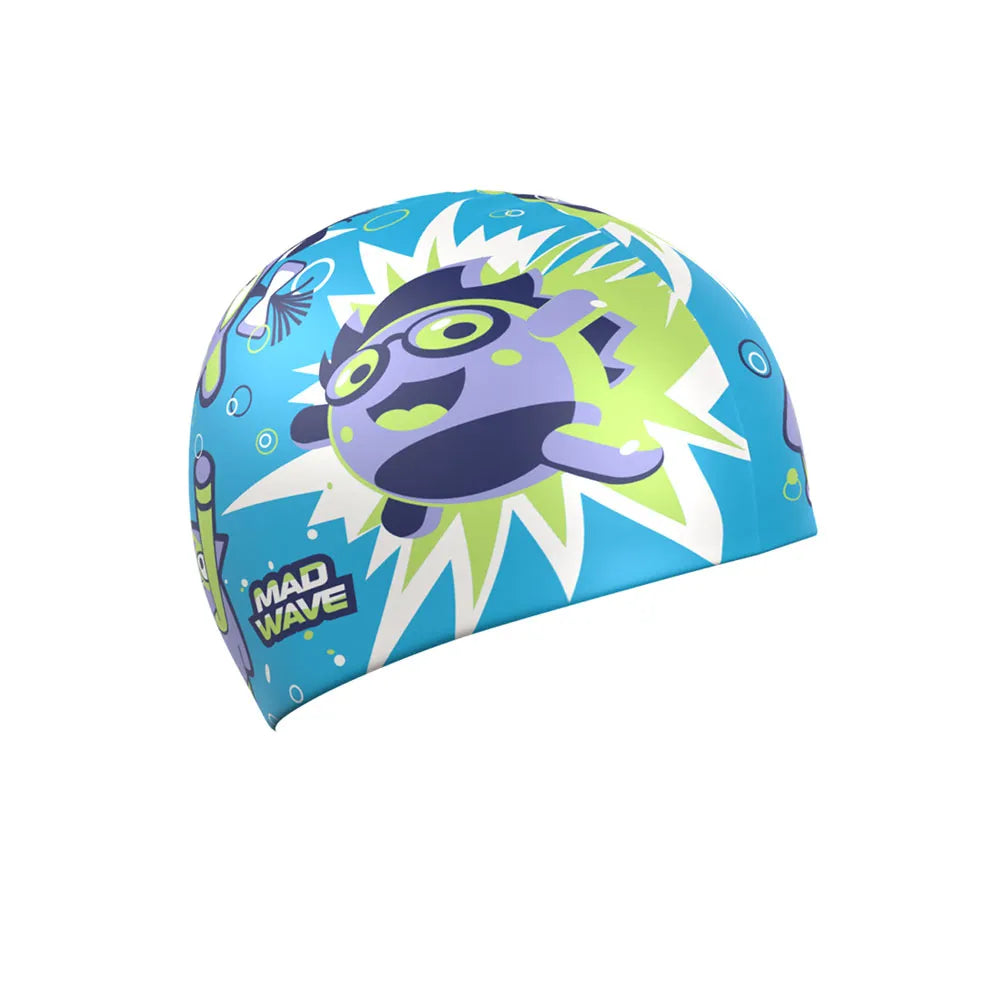 Mad Wave Silicone Caps (Mad Bubble cap printed) - Aqua Style Saudi Arabia