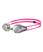 Arena Tracks Junior Mirror Swim Goggles- Silver/White/Fuchsia – (Racing) - Aqua Style Saudi Arabia