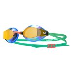TYR Adults Black Ops 140 EV Mirrored Racing Goggles-BLUE/GREEN